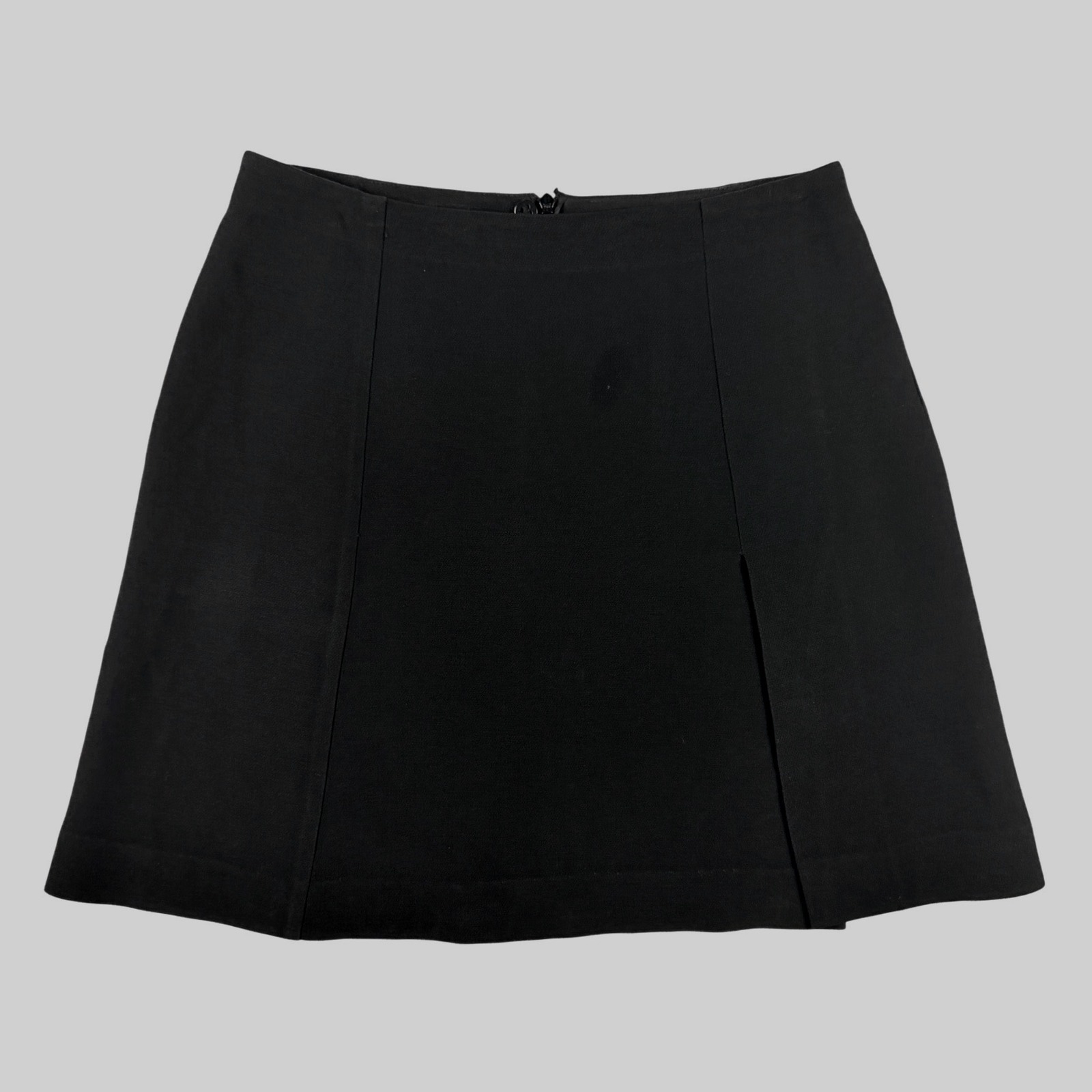 Emporio Armani Mini Skirt 2000's Womens 4 Black Slit A-Line Made In Italy